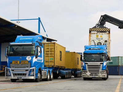 Two Wharf Cartage Trucks