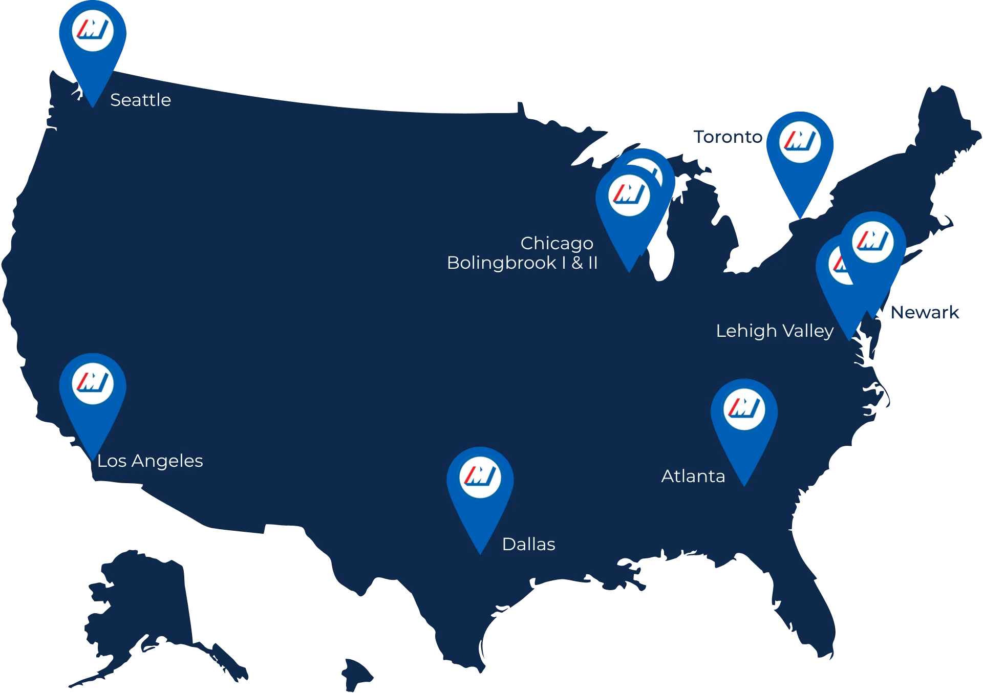 Mainfreight Warehousing Map