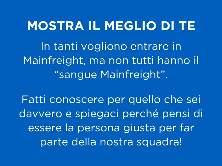 Parti con il piede giusto