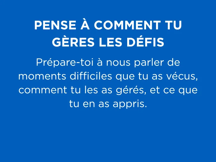 COMMENT GÉREZ-VOUS LA PRESSION?