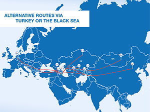 Alternatieve routes via Turkije of de Zwarte Zee