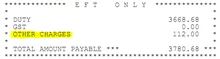 Import Processing Charge