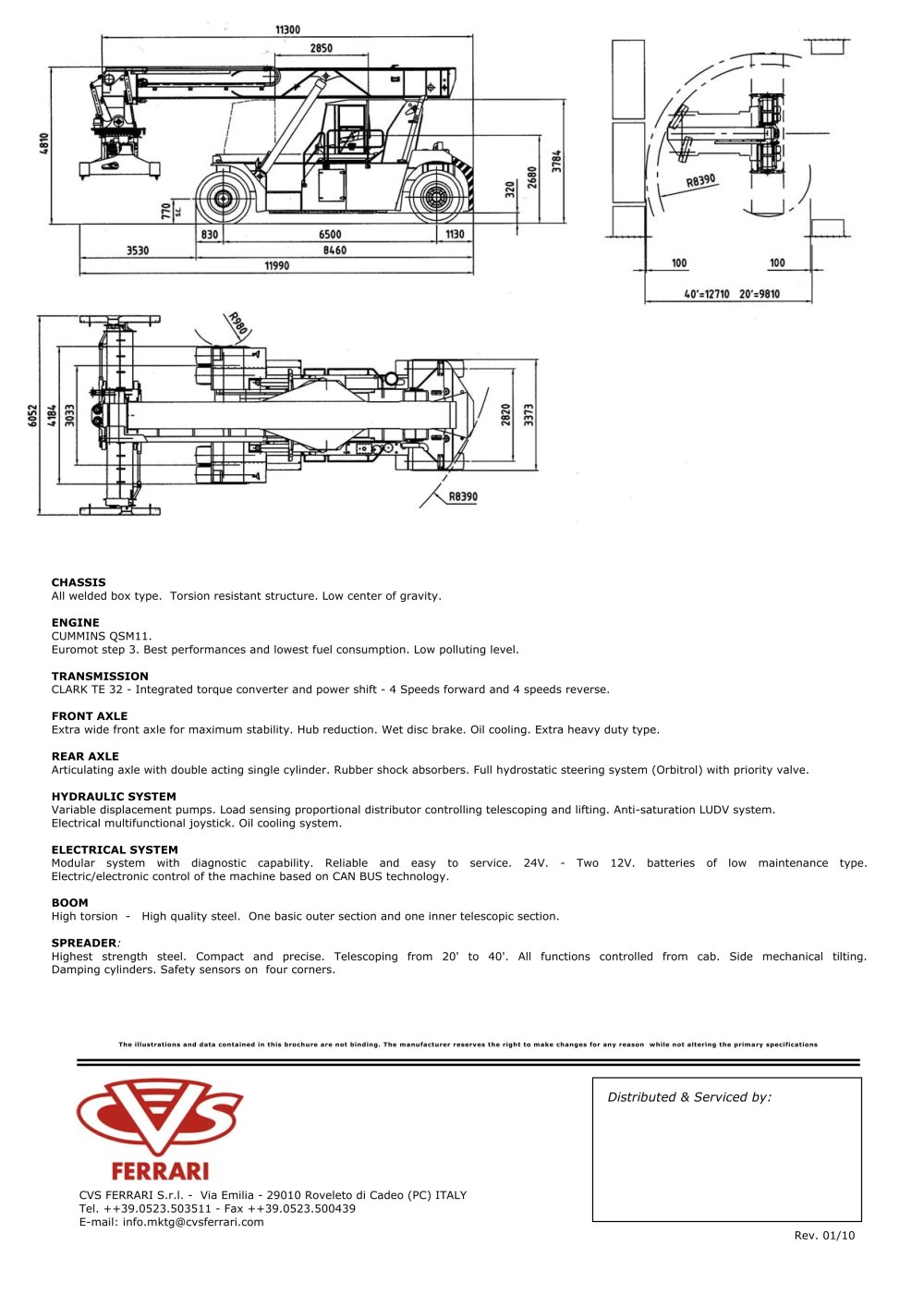 Owens Container Forklift specs