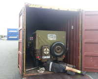 Military Vehicles Specially loaded into 40ft Hi Cube Containers