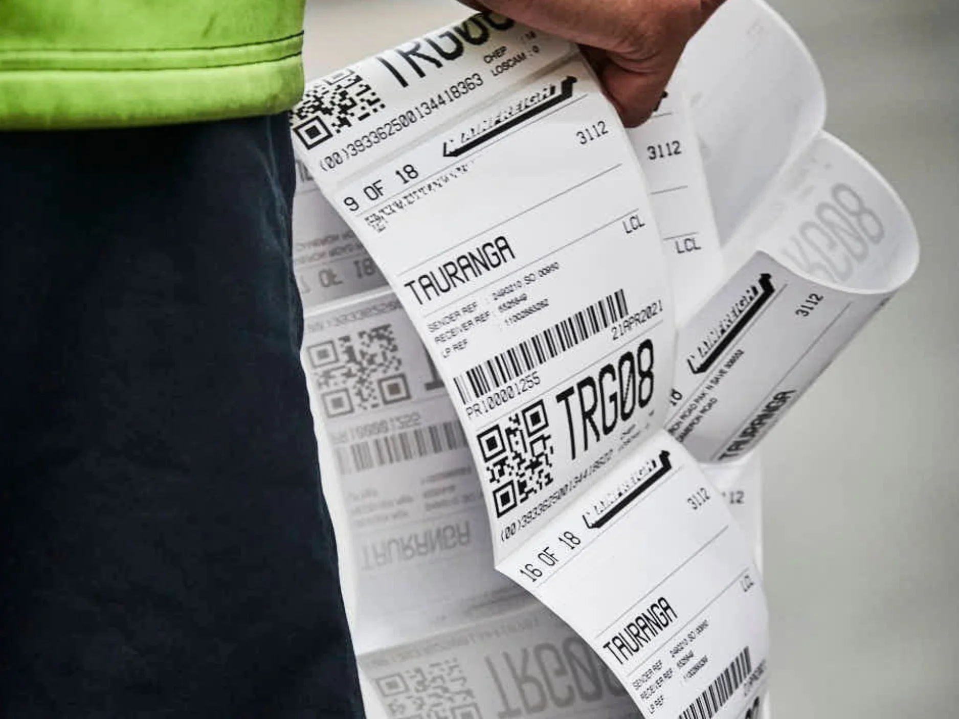 Bonded warehousing for beverage customers - Image of Mainfreight consignment labels 