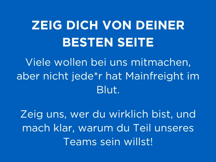 Zeige dich von deiner besten Seite