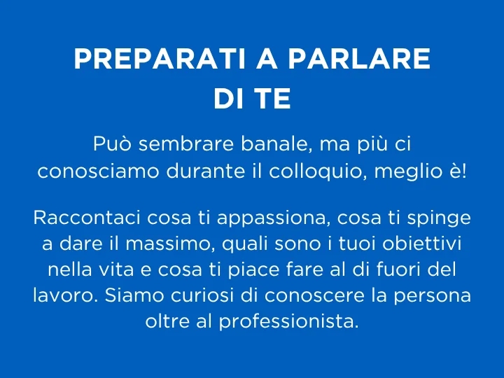 Parlaci di te